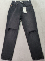 Zara Jeans Women&#39;s Size 4 Black Denim Cotton Pockets Classic Mom Fit Distressed - £22.09 GBP