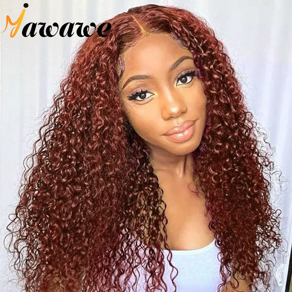 Wear and Go Glueless Human Hair Wigs #33 Colored Curly Lace Frontal Wig For - £82.70 GBP+