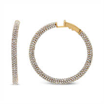 Exquisite Eternity Hoop Earrings in 18k Rose Gold with Pave Set Diamonds - $22,920.00