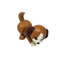 Vintage 1992 Kenner Lps Littlest Pet Shop Brown White Puppy Playful Puppies Dog - £14.84 GBP