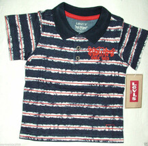 Levi&#39;s Baby Boy Striped Polo Shirt, Dark Navy, Sz.12 Months. NWT - £9.37 GBP