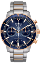 Bulova Marine Star Chronograph MensBlue Dial Watch 98B301 - £410.64 GBP
