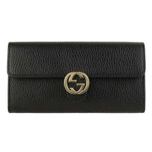 Gucci Folio Long Wallet Outlet Leather Black - £1,208.70 GBP