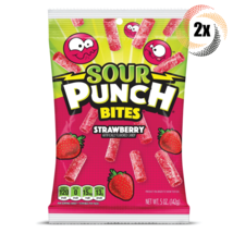 2x Bags Sour Punch Bites Strawberry Flavor Gummy Candy | 5oz | Fast Shipping - £9.34 GBP