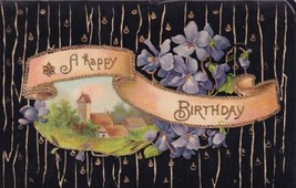 A Happy Birthday Violets Farm Scene 1911 Postcard D36 - £2.35 GBP