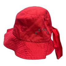 Betmar New York Red Bucket Hat with Grommets and Back Bow – Gently Used - $22.00