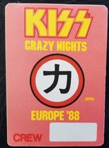 KISS - VINTAGE ORIGINAL 1988 CONCERT TOUR CLOTH BACKSTAGE PASS ***LAST O... - £15.75 GBP