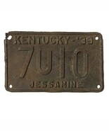 Vintage 1939 Kentucky Jessamine County KY License Plate 7U10 6&quot; x 9.5&quot; - $58.46 CAD
