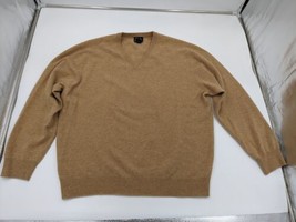 Jos. A. Bank Men&#39;s 100% Cashmere Sweater XL Beige V-Neck Pullover Travelers - $29.69