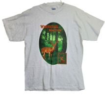 Whitetail Hunt Club Deer Hunting Gray large 90&#39;s Y2K VTG T Shirt Tultex 99% Cott - £17.52 GBP