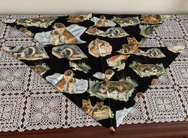 Set Of Two Cute Dogs Design Dog Bandanas Medium Large Tie On Scarf Brand New - £8.20 GBP