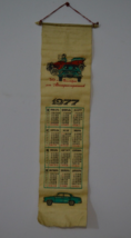 Vintage 1977 Wall Hanging Fabric Calendar Dedicated to the Motorist Day - $19.70