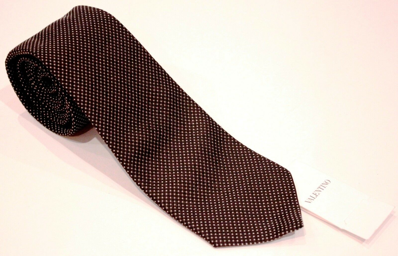 Primary image for VALENTINO Black WHITE Dots Dress SUIT TIE 100% Silk ITALY Free Shipping