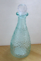 Decorative Hammered Beautiful Blue Glass Bottles W/ Stopper 6.875 x 2.62... - $12.37