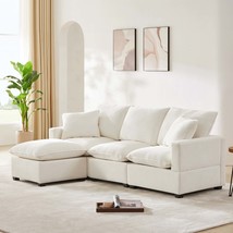Modern Modular Sofa Set: 4-Seat Chenille Sectional - $836.99