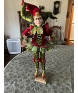 Vintage 21 inch holiday Christmas elf statue figurine Rare HTF - $23.71