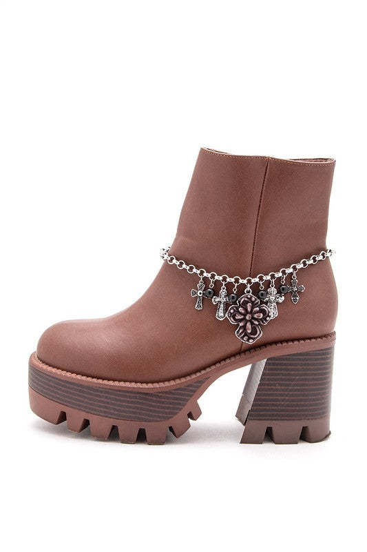 Mix Stone Cross Western Boot Charm Item image 3