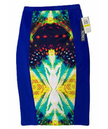 NEW Womens XOXO Blue Star Burst Bodycon Pencil Skirt with Stretch Size M - $25.71 CAD