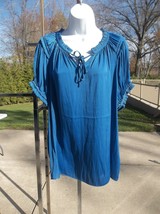 NWT T TAHARI WOMAN BLUE BLOUSE 1X - $21.00