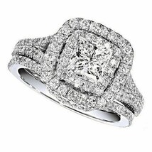 2.2Ct Simulated VVS1 Diamond 14K White Gold Plated Engagement Wedding Br... - $96.29