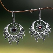 Vintage Spiral Drop Earrings for Women Silver Color Hollow Out Circle Sunflower  - £7.18 GBP