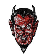 Small 4&quot; Winking Devil Embroidered Iron On Motorcycle Biker Patch - $17.99