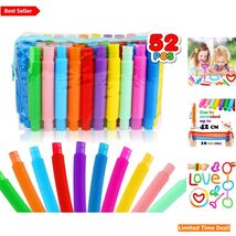 Fun 52 Piece Pop Tubes Set - Sensory Fidget Toys &amp; Party Goodie Bag Fillers - $16.78