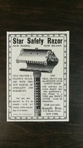 Vintage 1901 Star Safety Shaving Razor Kampfe Bros New York Original Ad ... - $6.64