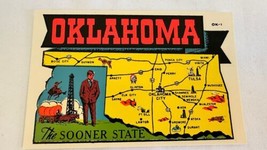 Vintage Oklahoma The Sooner State Souvenir Travel Decal NOS - $9.85