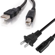 DIGITMON 6FT Printer USB Cable + AC Power Cord for HP Officejet Pro 8100... - $11.61