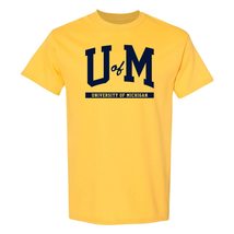 AS1136 - Michigan Wolverines Initial Arch T Shirt - Small - Navy - $23.99