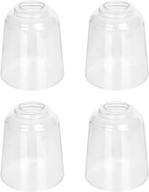 4 Pack Clear Glass Shade, 5.67 Inch High, 5 Inch Diameter, 1.65 Inch Fitter, - £34.25 GBP