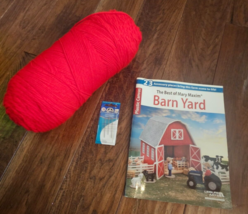 Best of Mary Maxim BARN YARD Play Set Book Only+ Needles, &amp; 5.8oz Red Skein - $19.79