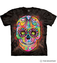 Russo Sugar Skull Unisex Adult T-Shirt The Mountain 100% Cotton Black - $28.71+