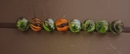 Lot Of 8 Vintage Swirl Ribbon Caged Dead Center Cats Eye Marbles - $8.99