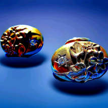 Earth mined Diamond Antique Cushion Deco Cuff links Solid 10k Gold ART N... - $1,610.25