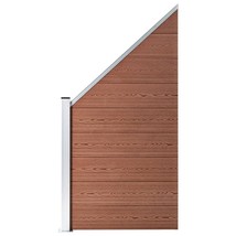 vidaXL Fence Panel WPC 37.4&quot;x(41.3&quot;-70.9&quot;) Brown - £196.85 GBP