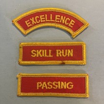 Lot of 3 Patches - Excellence , Skill Run and Passing - Red and Gold Col... - £9.57 GBP