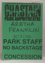 ARETHA FRANKLIN - VINTAGE ORIGINAL CONCERT TOUR CLOTH BACKSTAGE PASS - $10.00