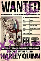 2021 The Suicide Squad Harley Quinn Wanted Poster Margot Robbie DC Comics  - £2.40 GBP