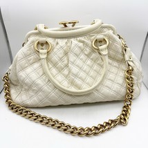 Marc Jacobs Quilted Leather Steam Bag Ivory Color Gold Trim - $399.99