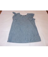 Polo Ralph Lauren Girls Chambray ruffled sleeve Top 14 NWT - $30.81