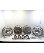 83 Mercedes R107 380SL wheels set, Dayton wire w/ adapters &amp; caps / 16x7 - $3,024.68 CAD