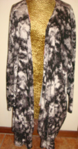 Catherine&#39;s 4X Open Front Cardigan Gray/White Soft Cotton Tie Dye NWT  - £14.76 GBP