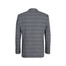 Mens Suit RENOIR English Plaid Window Pane Stretch Slim Fit Comfort 293-14 Gray image 4