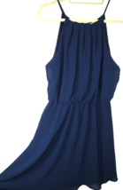 Lush Women&#39;s Size L Navy Blue Blouson Open Back Sleeveless Flowy Dress - £19.68 GBP