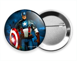 Captain America First Avenger Super Hero Comics New Pinback Pin Button Gift Idea - £10.78 GBP+