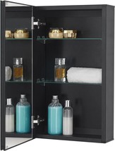 Medicine Cabinet: Black Aluminum Bathroom Wall Cabinet With Mirror And - £140.24 GBP