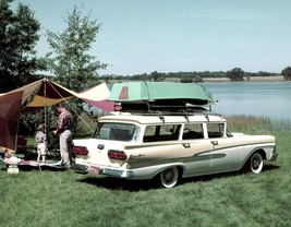 1958 Ford Country Sedan with camping equipment | POSTER 24 X 36 INCH - £16.37 GBP