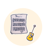Music Enamel Pins: Sheet Music and Guitar - $459.09 MXN